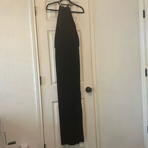 Black velvet halter gown
